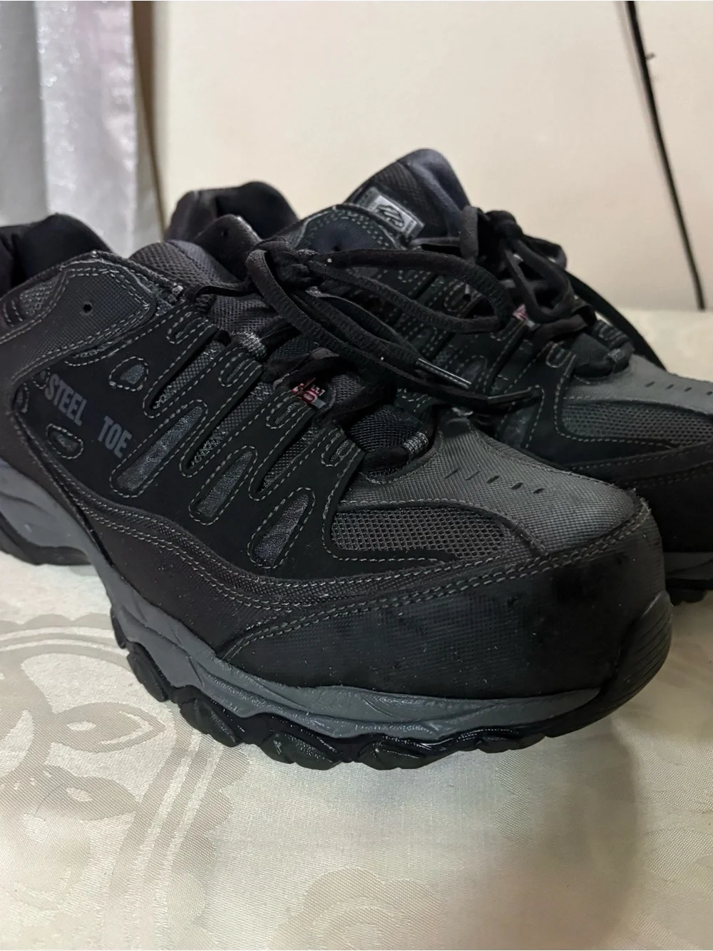 Skechers Men's Black Athletic Steel Toe Sneakers